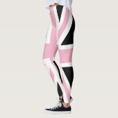 Union Jack UK Vlag roze en zwart Leggings (Links)
