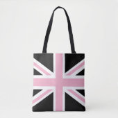 Union Jack UK Vlag roze en zwart Tote Bag (Voorkant)
