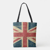 Union Jack UK Vlag  verhit Tote Bag (Achterkant)