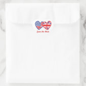 Union Jack/USA Hart Sticker (Tas)
