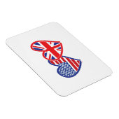Union Jack USA Heart Save the Date Magneet (Rechterzijde)
