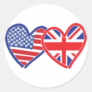 Union Jack/USA Ronde Sticker
