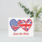 Union Jack/USA Save the Date Aankondigingskaart (Staand voorkant)
