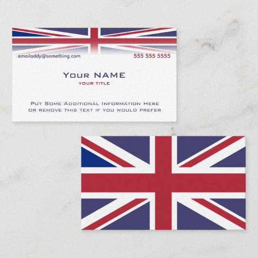 Union Jack versie 2 Visitekaartje (Voorkant / Achterkant)