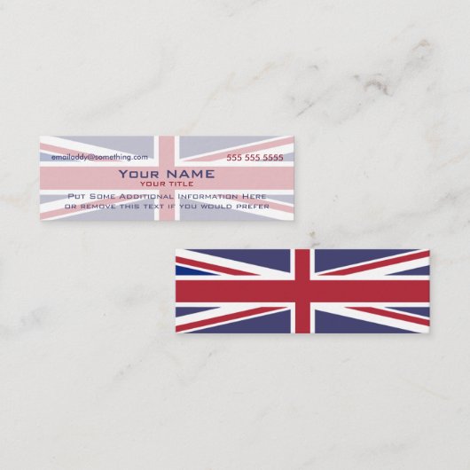 Union Jack versie 4 Mini Visitekaartje (Voorkant / Achterkant)