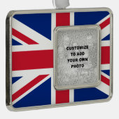Union Jack Verzilverd Omlijst Ornament (Rechts)