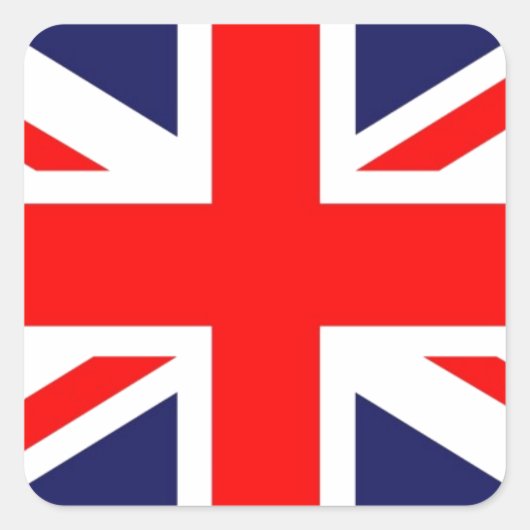 Union Jack Vierkante Sticker (Voorkant)