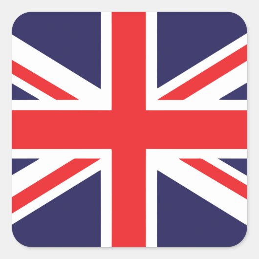 Union Jack Vierkante Sticker (Voorkant)