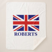 Union Jack vlag aangepaste Sherpa fleece deken (Voorkant)