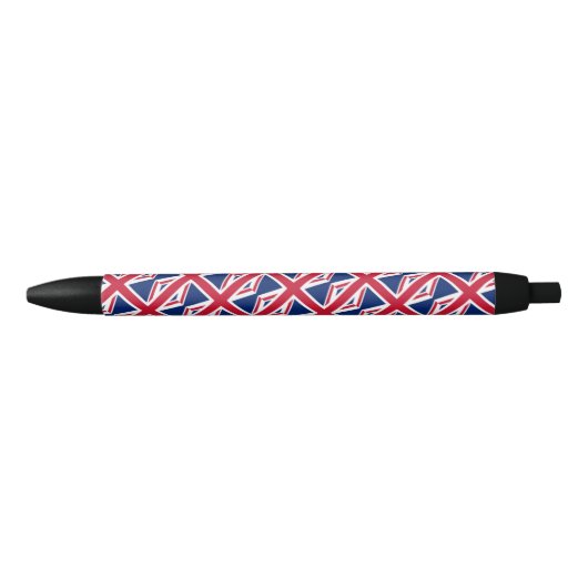 Union Jack Vlag Balpen Zwarte Inkt Pen (Voorkant)