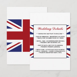 Union Jack Vlag Brits Huwelijk Detail Informatiekaartje
