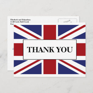 Union Jack vlag Britse bruiloft dank u Aankondigingskaart