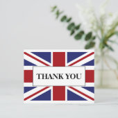 Union Jack vlag Britse bruiloft dank u Aankondigingskaart (Staand voorkant)