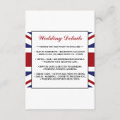 Union Jack vlag Britse bruiloft detail Informatiekaartje (Voorkant)