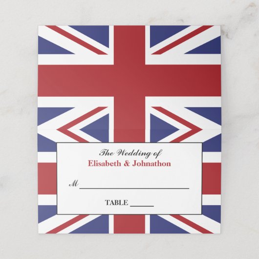 Union Jack vlag Britse bruiloft Plaatskaartje (Buitenkant ongevouwen)