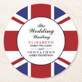 Union Jack vlag Britse bruiloft Ronde Kartonnen Onderzetter (Voorkant)