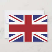 Union Jack vlag Britse bruiloft RSVP Kaartje (Achterkant)