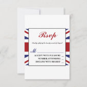Union Jack vlag Britse bruiloft RSVP Kaartje (Voorkant)