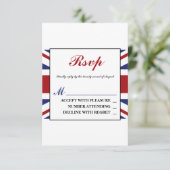 Union Jack vlag Britse bruiloft RSVP Kaartje (Staand voorkant)