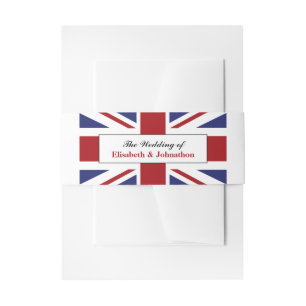 Union Jack vlag Britse bruiloft Uitnodigingen Wikkel