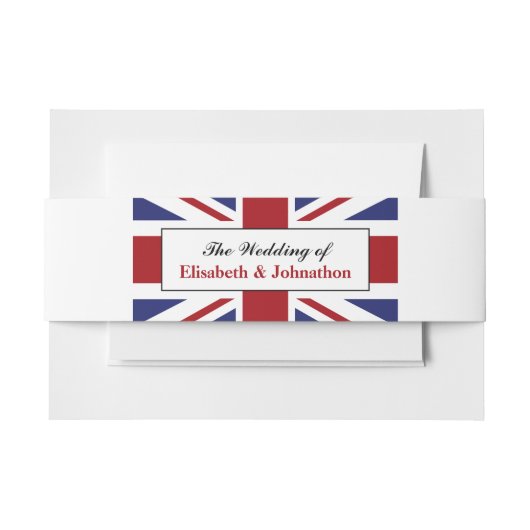 Union Jack vlag Britse bruiloft Uitnodigingen Wikkel (Voorkant Voorbeeld)