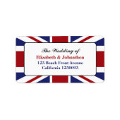 Union Jack Vlag Britse Huwelijk Etiket (Voorkant)