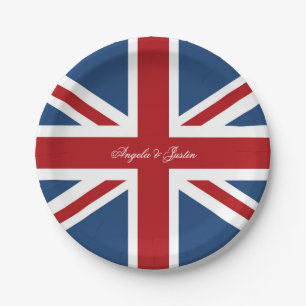 Union Jack Vlag Bruiloft Papieren Bordje