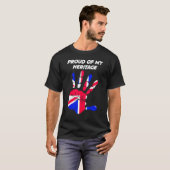 Union Jack Vlag Gedrukte Palm T-shirt (Voorkant volledig)