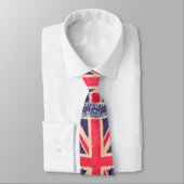UNION JACK VLAG grunge + jouw idee Stropdas (Gebonden)