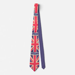 UNION JACK VLAG grunge + jouw idee Stropdas