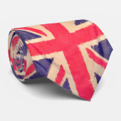 UNION JACK VLAG grunge + jouw idee Stropdas (Opgerold)