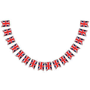 UNION JACK VLAG - grunge stijl 1 + Tekst Vlaggetjes