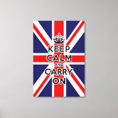 Union Jack vlag houden kalm en doorgaan Canvas Afdruk (Voorkant)