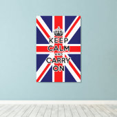 Union Jack vlag houden kalm en doorgaan Canvas Afdruk (Insitu (Houten vloer))