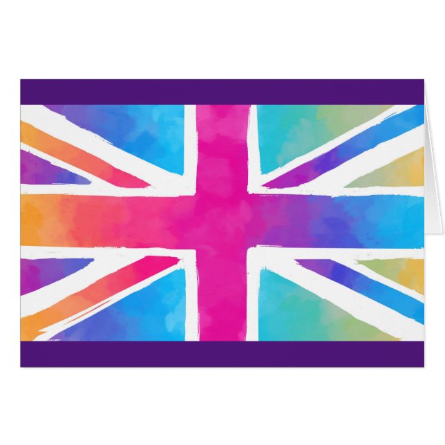 Union Jack-vlag in helder waterverf (Voorkant Horizontaal)