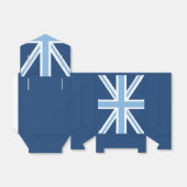 Union Jack Vlag in Sky en Navy Blue Bedankdoosjes (Uitgevouwen)