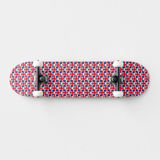 Union Jack vlag kleuren harten patroon patriottisc Persoonlijk Skateboard (Horizontaal)