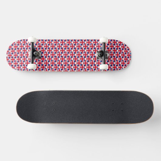 Union Jack vlag kleuren harten patroon patriottisc Persoonlijk Skateboard (Horizontaal)