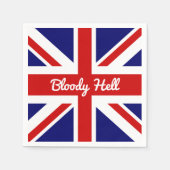 Union Jack Vlag met grappig Quote Square Paper Servet (Voorkant)