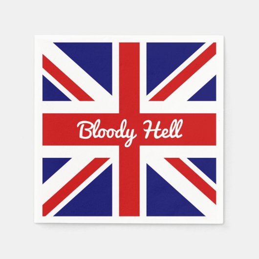 Union Jack Vlag met grappig Quote Square Paper Servet (Voorkant)