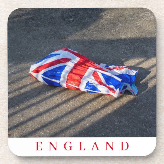 Union Jack vlag plastic tas close-up onderzetters (Voorkant)