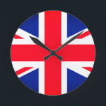 Union Jack Vlag Ronde Wandklok<br><div class="desc">Ronde wandklok met afbeelding van de Union Jack vlag.</div>