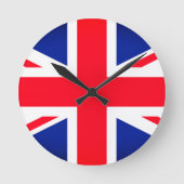 Union Jack Vlag Ronde Wandklok (Voorkant)