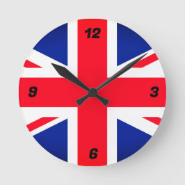 Union Jack Vlag Ronde Wandklok