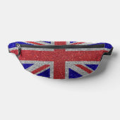 Union Jack Vlag Rood Wit en Blauw Glitter Glam Heuptasje (Liggend)