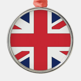 Union Jack/ vlag van het Verenigd Koninkrijk Metalen Ornament