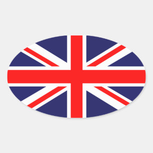 Union Jack - Vlag van het VK Ovale Sticker