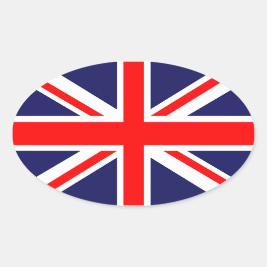 Union Jack - Vlag van het VK Ovale Sticker (Voorkant)