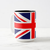 Union Jack - Vlag van het VK Tweekleurige Koffiemok (Voorkant links)