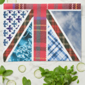 Union Jack Vlag van Tartan & Stofpatronen Theedoek (Gevouwen)